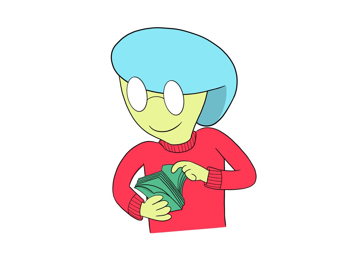 Mascota de Supervecina contando billetes, ilustrando cuánto cuesta un administrador de fincas